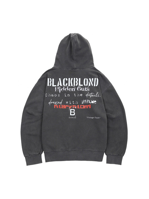 블랙블론드]BBD Shadow Smile Ripped Pigment T-Shirt (Vintage