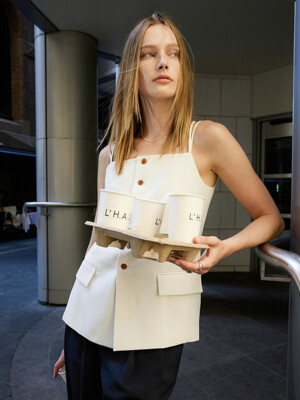 TAILORED SLIM STRAP VEST_IVORY