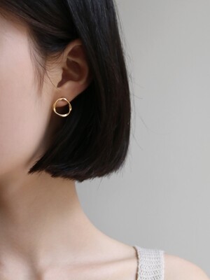 twist circle earrings (2colors)