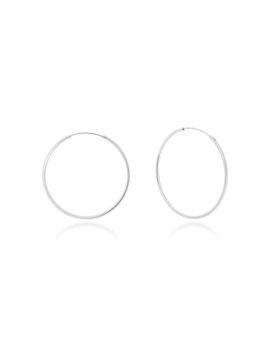 30mm Basic Hoop Silver Earrings