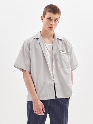 NAME TAG HALF SHIRT_GREY