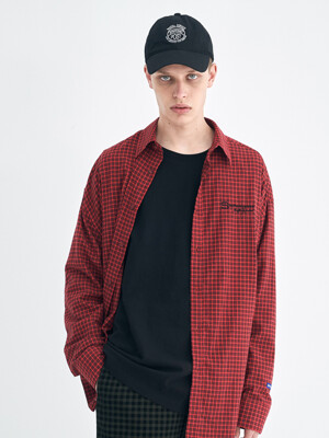 S-LOGO CHECKED SHIRTS (RED)
