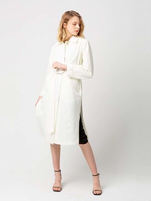 Regular Collar single trench coat_IVORY