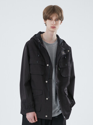 COATED COTTON MOUNTAIN JACKET [BLACK] CJK104