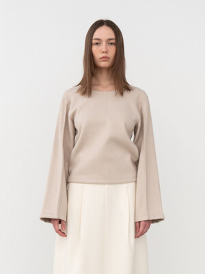 Wool Rolled Arm Top (CREME)
