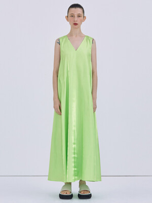 Glossy Maxi Dress_Light Green