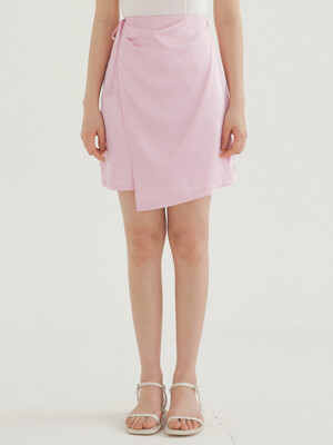 RCP SATIN WRAP MINI SKIRT PINK