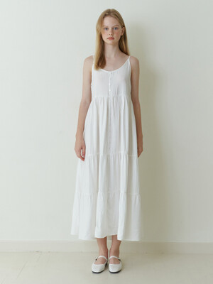 bloom sleeveless dress - white