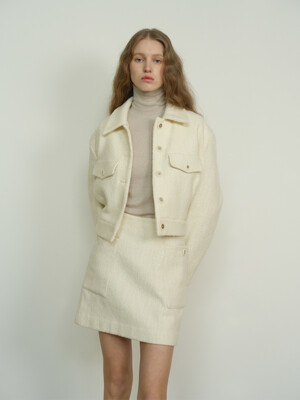 ALPACA CROP JACKET (IVORY)