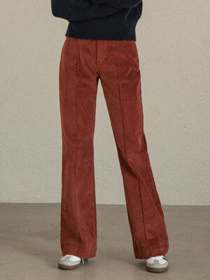 P3137 Pintuck coduroy pants_Brick red