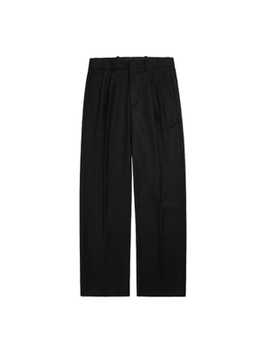 Bonheur Wide Wool Trousers (Black)