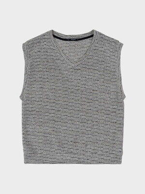 Melange Knit Vest (Ivory)