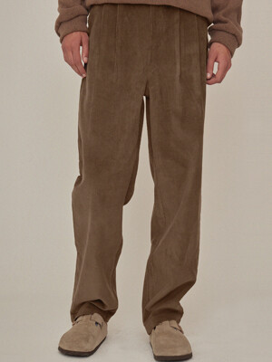 CORDUROY HALF BANDING PANTS [OVERSIZE FIT]_BROWN