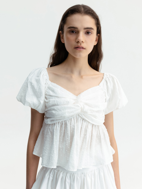 블라우스 - 더티스 (THETIS) - TWIST-FRONT BLOUSE_TT3S107IV