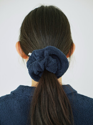 TERRY HAIR SCRUNCHIE (NAVY)