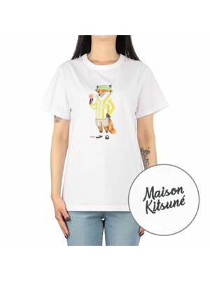 23SS (KW00138KJ0008 WHITE) 여성 드레스드 폭스 반팔 티셔츠
