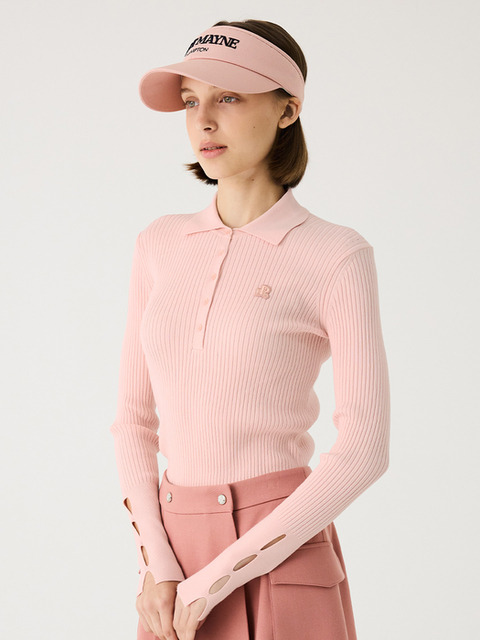 니트,골프,골프,골프 - 포트메인 (PORT MAYNE) - RIBBED POLO SWEATER - PINK