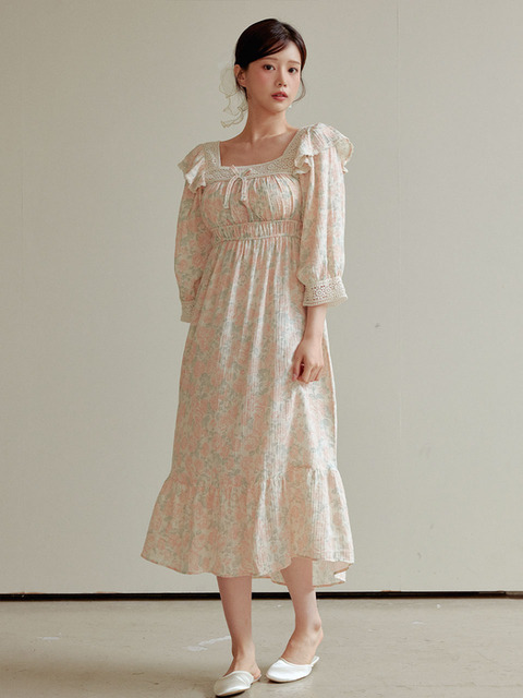 라운지웨어 - 루나루즈 스튜디오 (LUNALUZ STUDIO) - 여성 오로즈 요루이중거즈면 원피스 잠옷