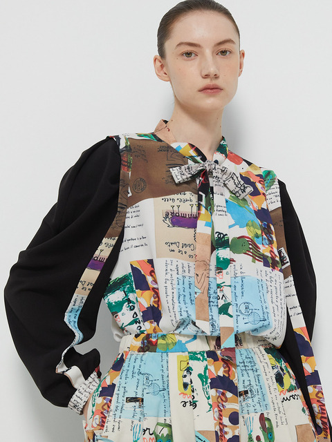 블라우스 - 아이앤모어 (Iannmore) - Curved Volume Sleeved Blouse