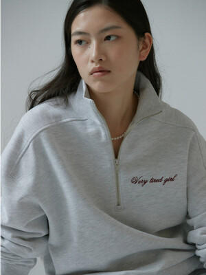 Half Zip-Up Sweatshirt-grey