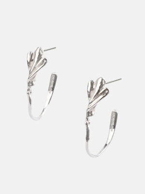 Flower Hoop Earring_ E17[Silver]