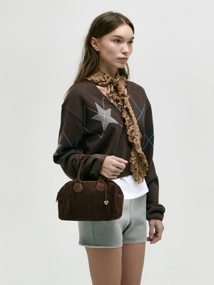 SOFT BOWLING BAG_choco brown suede