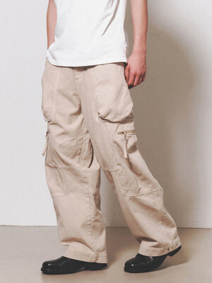 cargo dyeing pants m_beige