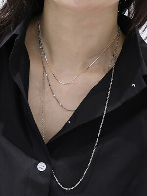 SURGICAL STEEL CHAIN LAYERED NECKLACE