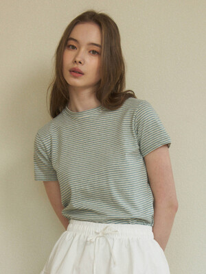 [단독] W/Ocean Stripe Short Sleeve T-shirt 3color