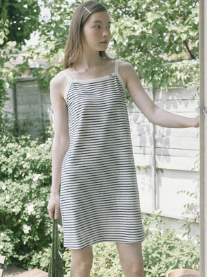 Jemma Stripe Sleeveless Dress - Ivory