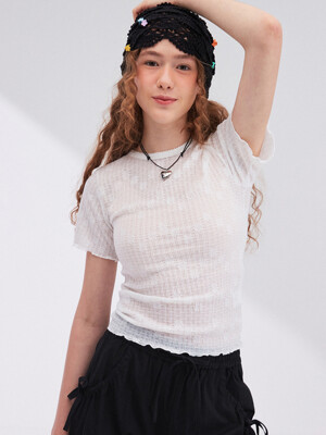 Picot Stitch Lace Short Sleeve T-Shirt_WHITE