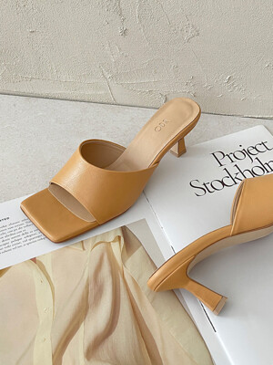 Mystique Square Mule heels_beige 6cm ODR20124