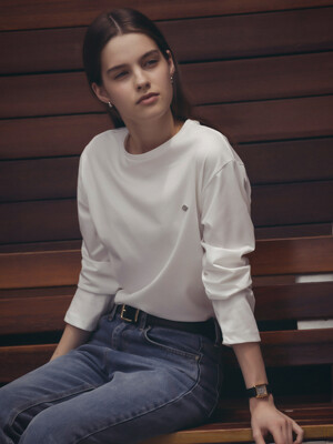 Silket cotton long sleeve t-shirt_Ivory