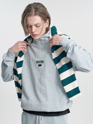 Half Zip Up GRAND Sweatshirt_Gray