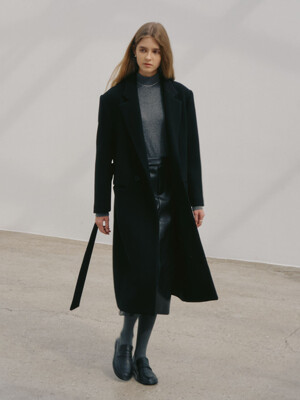 [LE CLASSIQUE] PARIS_Oversize Double-Breasted Wool Coat_Black