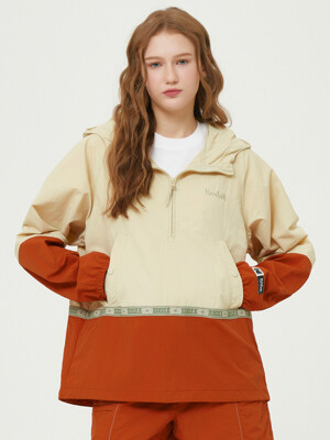 씨너리 컬러블럭 아노락 BEIGE