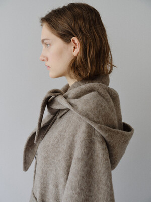 TFF YAK WOOL SINGLE HOODED COAT_L-BROWN