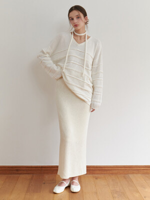 Soup overfit v knit (white)