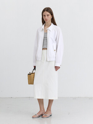 UNISEX SUMMER HARRINGTON JACKET OFF WHITE_UDJU5B122OW