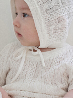 [BABY]케이블 텐셀 보넷SET