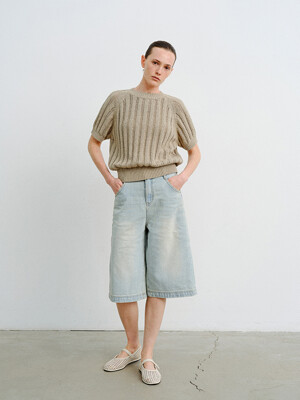 TVR LOOSE FIT BERMUDA DENIM_2COLORS