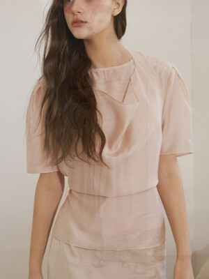 DRAPING SHEER SET UP BLOUSE (PK)