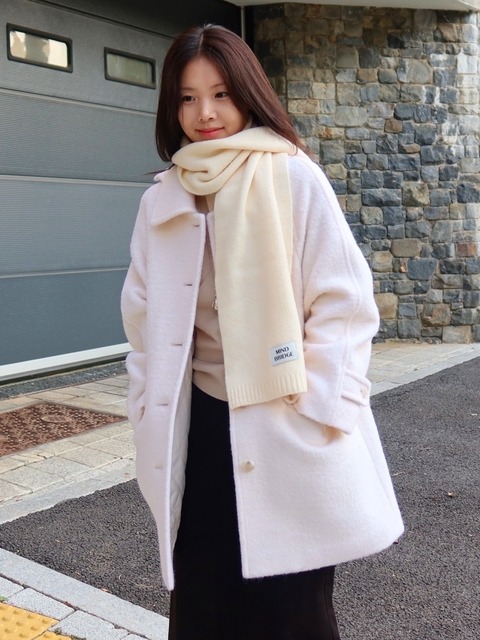 마인드브릿지 우먼 [루피타pick] 울 블렌드 니트 머플러_4colors / 아이보리,라이트 그레이,레드,스카이 블루