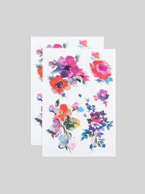 Watercolor Florals Sheet   타투 스티커 시트
