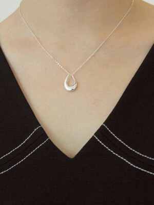 silver925 oval necklace-silver