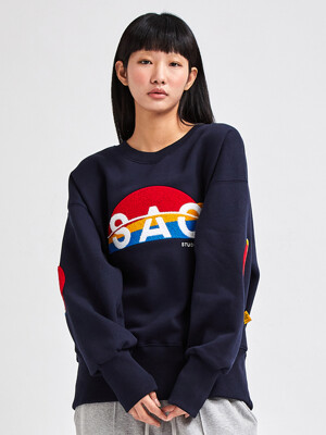 LA PLAGE CREWNECK SWEAT SHIRTS NAVY