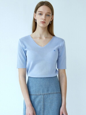 HALF SLEEVE KNIT_BLUE
