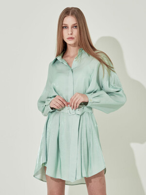 The Boss Long Silk Dress [Mint]