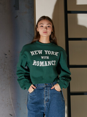 Green Romance Crop Sweatshirt