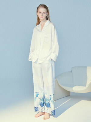 CLASSIC ROUND PAJAMA SET_ice white